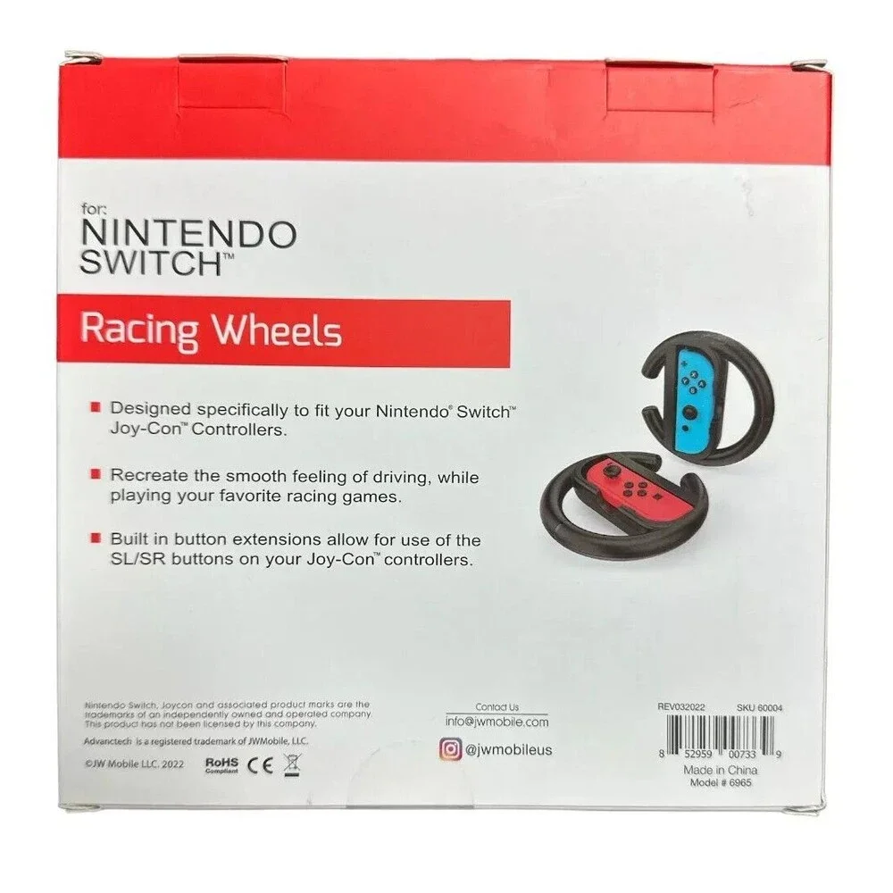 Advanctech Racing Wheels for Nintendo Switch - Smooth Feeling of Driving - Black
